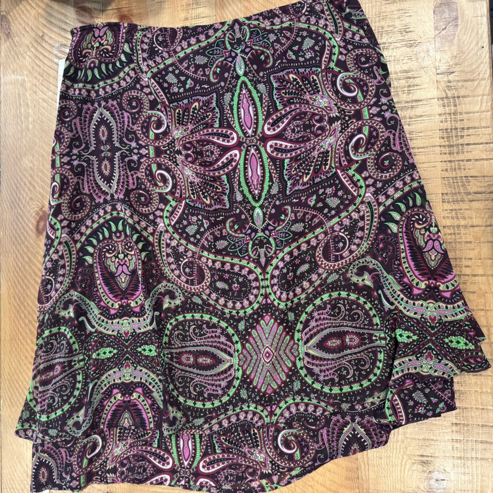 Latina Life Paisley Patterned Skirt - Purple and Green
